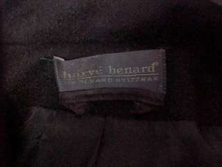Harve` Benard Long Black Double Breasted Heavy Wool Overcoat Benard 