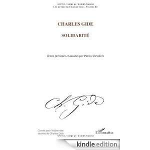 Les oeuvres de Charles Gide, volume 11  Solidarité (French Edition 