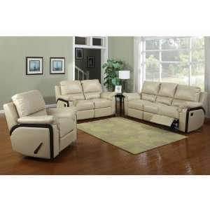  3pc Traditional Modern Recliner Leather Sofa Set, AC BRI 