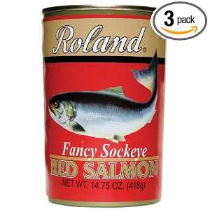 Roland Fancy Sockeye Red Salmon, 14.75 Ounce Can (Pack of 3)