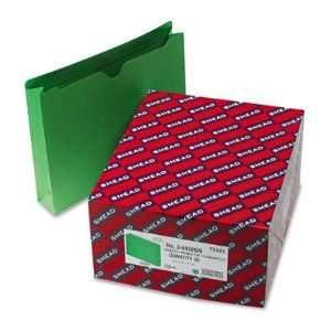 Colored Recycled File Jackets, 2 Ply Tab, 2 Expansion, Letter, Green 