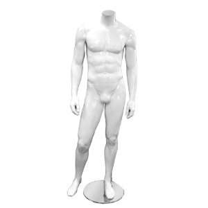 Male Abstract Glossy White Mannequin Headless NEW 94GW 