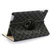 360° Rotating Grid Leather Case Smart Cover With Swivel Stand For 