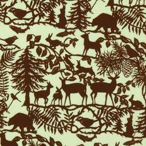  green forest animals fabric Into The Woods USA designer 