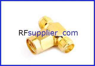 RP SMA male to two 2 RP SMA female T Connector Adapter  