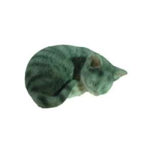  Snoozing Grey Tabby Cat Figurine