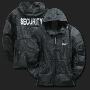  BLACK SECURITY WINDBREAKER RAINCOAT APPAREL EXTRA LARGE 