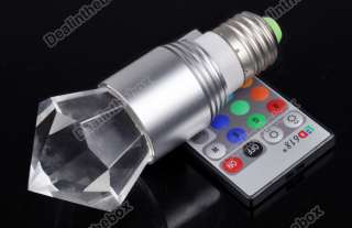 E27 3W 16Color RGB Diamond Crystal flash LED Light Bulb 85 265V 