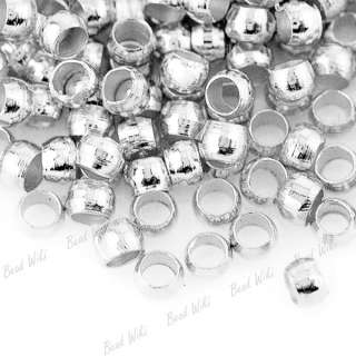 1600 Round Silver Plated Brass Crimp Beads 2x2mm CP0002  