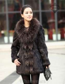 Womens Warm Rabbit Winter Fur Coat Jacket 5 Colors C30  