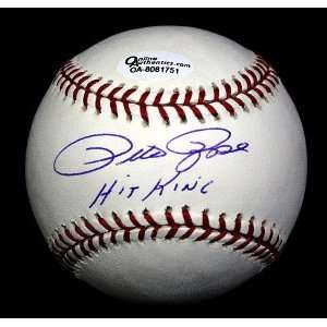  Pete Rose Autographed Baseball   with hit King 