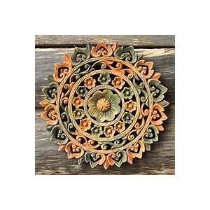  NOVICA Wood relief panel, Natural Windmill