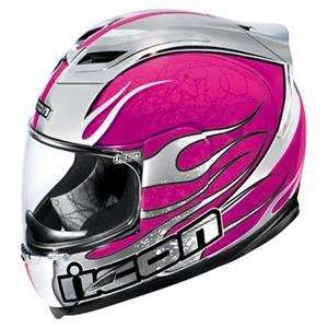  Icon Airframe Claymore Chrome Helmet   Large/Pink 