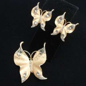 Alfred Philippe for Trifari Butterfly Set Pin Brooch Earrings Book 
