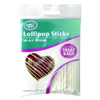 MnM Candy Making Supplies   Lollipop Sticks 4.5 50/Pk  