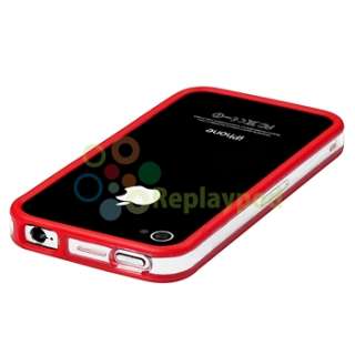 Black +Red TPU Bumper Skin Case For iPhone 4 4S 4GS Sprint Verizon AT 
