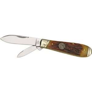  Colt Knives 206 Teardrop Jack Pocket Knife with Brown Stag 