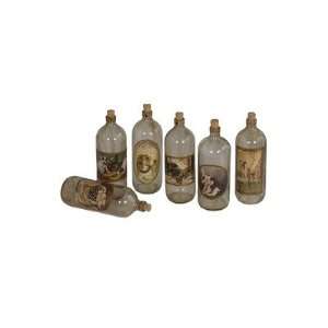  Six Piece Glass Bottles in Natural Aged