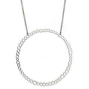   Sterling Silver Plated Small Circle Hoop Pendant Necklace Jewelry
