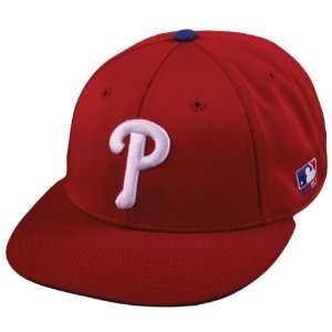 MLB BAMBOO FLAT BRIM Flex FITTED Sm/Md Philadelphia PHILLIES Home RED 