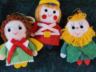   Dakin Ornaments Mini Jingle Dolls Angel Elf Drummer Christmas Ornament