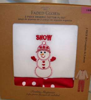 FADED GLORY SNOWMAN PAJAMAS GIRLS SIZE 18 MONTHS NWT LONG SLEEVE 