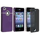 BLACK W CHROME CASE PRIVACY PROTECTOR iPhone 4 G OS  