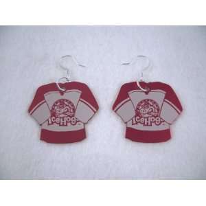  Rockford IceHogs Hockey Jersey Earrings