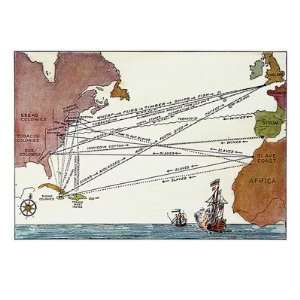  Slave Trade Map, 17Th C Premium Giclee Poster Print