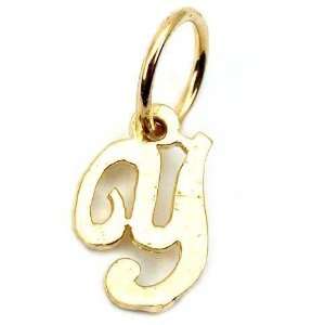  Cursive Letter Y Charm 14k Gold 9mm Jewelry