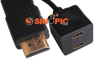 HDMI Male to 2X HDMI Female Y Splitter Adapter Cable for Plasma 