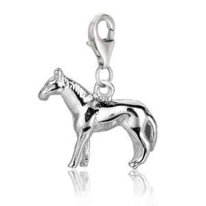  Sterling Silver clip on horse charm Jewelry
