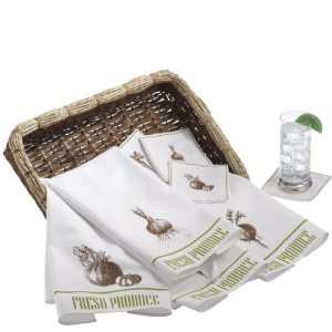   Rectangular Brown Rattan and Twig Trim Basket Trays