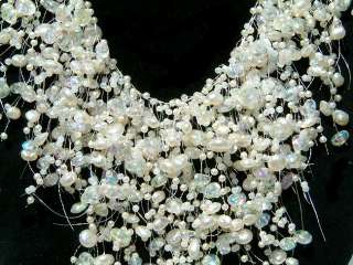 WATERFALL Bridal Wedding Faux Pearl choker NECKLACE new  