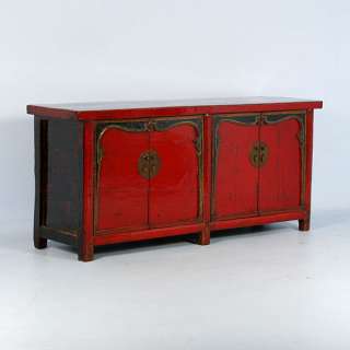   Painted Antique Chinese Sideboard Console Cabinet Circa 1840  