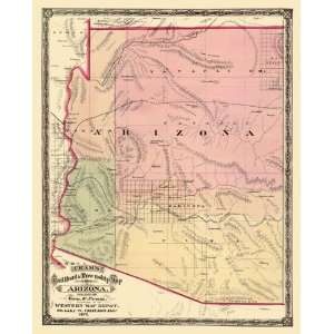  STATE OF ARIZONA (AZ) BY GEORGE F. CRAM 1875 MAP
