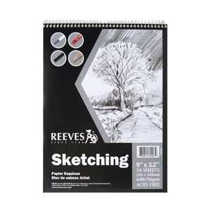  Reeves Sketching Paper Pad 9X12 Spiral 50 Sheets 60lb; 4 