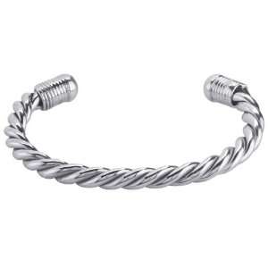  Sterling Silver Twist Wire Cuff Bracelet 6mm Jewelry