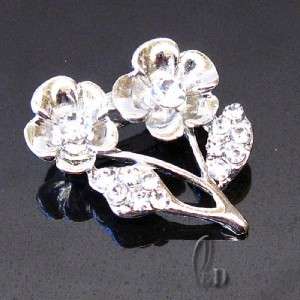 Silver small Brooch/pin Diamante Crystal br001 19  