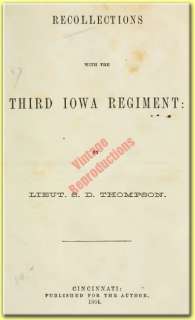 Third 3rd Iowa Regiment ~ IA Civil War History {1864} Book on CD 