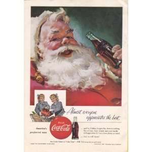 com 1955 Ad Coca Cola Santa Claus Christmas Original Vintage Print Ad 