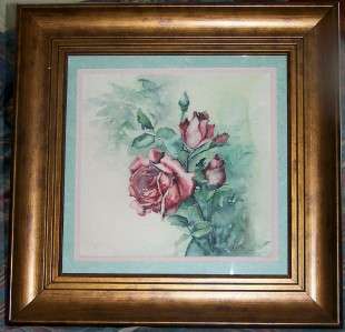Art Watercolor Roses signed Suzanne G Richardson 1989  