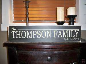 Custom Family Name Established Wood Sign personalized  