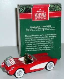 1957 CORVETTE CLASSIC CAR #1 HALLMARK ORNAMENT 1991  