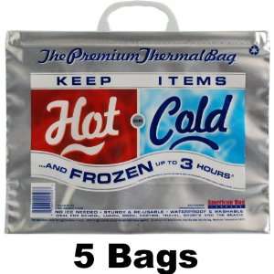  American Bag Small Hot Cold Thermal Bags (5 Bags, 15x12 