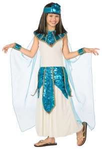 GIRLS BLUE GOLD CLEOPATRA EGYPTIAN QUEEN COSTUME LF3160  
