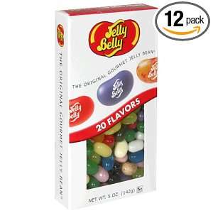 Jelly Belly Jelly Beans, Assorted Flavors, 5 Ounce Boxes (Pack of 12 