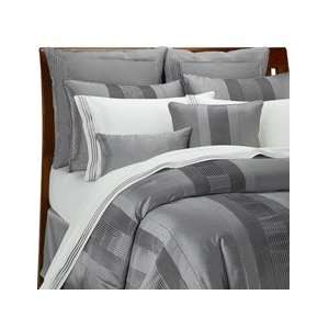  Waites Bedding, Regent Silver Gray Stripe Faux Silk Queen Comforter 