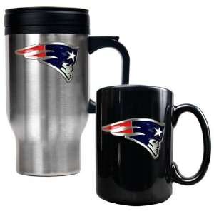  New England Patriots Travel Mug & Ceramic Mug Set 