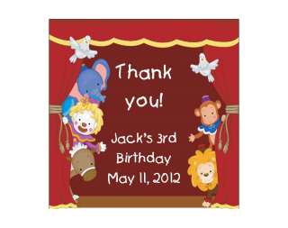 Circus Clown Personalized Birthday Party Thank You Magnet Favor  